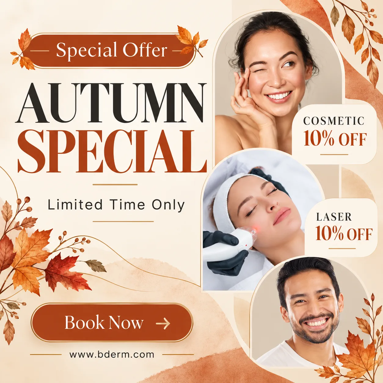 Autumn special offering 10% off cosmetic and laser treatments